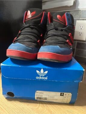 adidas High-Top Sneakers in Black, Red, Blue
